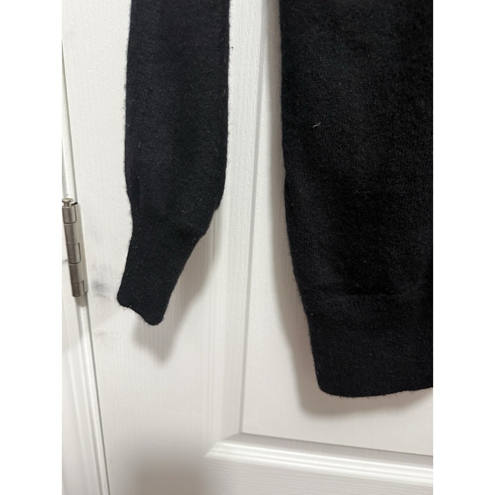 Aqua Cashmere Womens L Black Asymmetrical Side Slit Sweater Quiet Luxury Knit - Picture 13 of 16